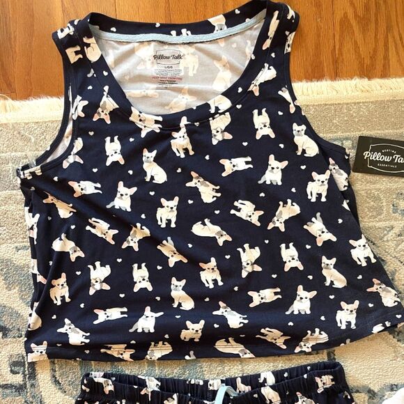 NWT Pillow Talk Womens Dog Pajama Set LARGE Tank Top Pants Cozy Cute Hearts Cute - Picture 8 of 9
